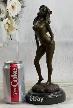 Western Art Deco Nude Woman Girl Signed Bronze Statue Casting Gift