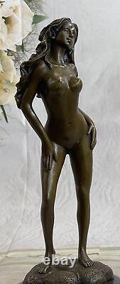 Western Art Deco Nude Woman Girl Signed Bronze Statue Casting Gift