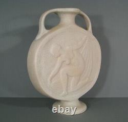 Young Woman Naked Vase Style Art Deco Ceramic Craquele Signed Octave Larrieu