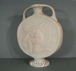 Young Woman Naked Vase Style Art Deco Ceramic Craquele Signed Octave Larrieu