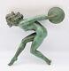 1930 Sculpture Art Déco Danseuse Nue Aux Cymbales Signée Garcia (max Le Verrier)