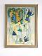 1960 Georges Wesche Peinture Art-deco Moderniste Cubiste Abstraction Forme-libre