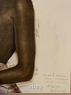 Alexander IACOVLEFF gravure africaniste portrait de jeune fille nue art deco