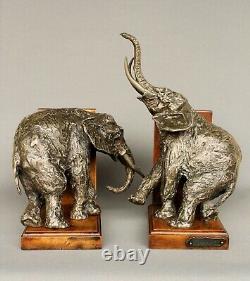 Ancien Serre livres éléphants signé Ary Bitter & Susse Frères Art Déco Animalier