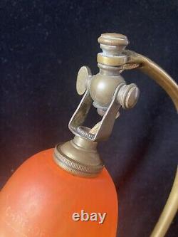 Ancienne Lampe Art Deco Tulipe Pate De Verre Signee Schneider Vers 1925