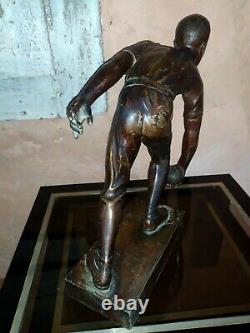 Ancienne Statue Trophée Bouliste Lyonnaise Art Déco Signé J. SALVADO