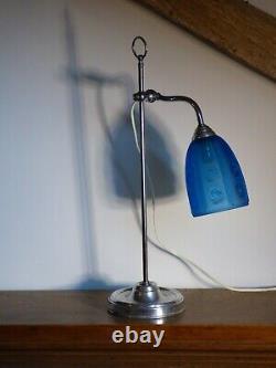 Ancienne lampe Art Déco dite Lampe d'étudiant, tulipe signée SEVBA
