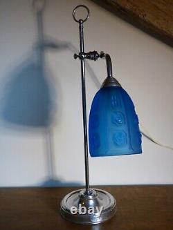 Ancienne lampe Art Déco dite Lampe d'étudiant, tulipe signée SEVBA