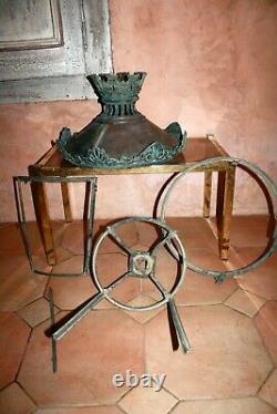 Ancienne lanterne de ville signée A. LACARRIERE Paris lampe bronze à restaurer
