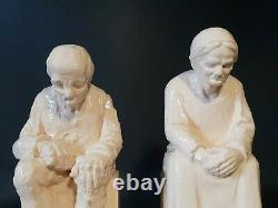 Ancienne paire de serre livres en céramique statuette signé RAFFOUR
