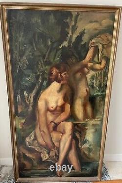 André Favory, Femmes Au Bain, Huile Sur Toile