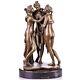 Antique Sculpture En Bronze Style Art Déco Les Trois Grâces D'après Canova