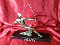 Archer par Berjean P, Art Déco, moderniste bronze statue, sculpture