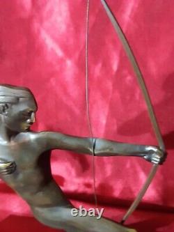 Archer par Berjean P, Art Déco, moderniste bronze statue, sculpture