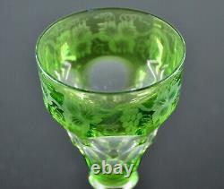 Art Deco 6 Verres En Cristal Couleur Taille Grave Raisin John Walsh Signe