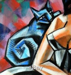 Art Déco-Petite robe noire-Cubisme-Tableau original Peinture/Acrylique/Huile/