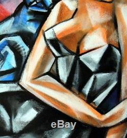 Art Déco-Petite robe noire-Cubisme-Tableau original Peinture/Acrylique/Huile/