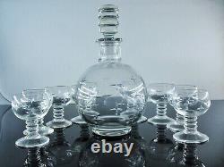 Art Deco Service A Digestif Carafe Et 8 Verres Cristal Taille Royal Bayel Signe