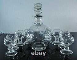 Art Deco Service A Digestif Carafe Et 8 Verres Cristal Taille Royal Bayel Signe