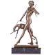 Art Deco Bronze Figure Diana With Dog After E. Mccartan Vintage