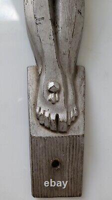 Art deco grand christ Signé Numéroté MARMORA bronze aluminium Jesus croix