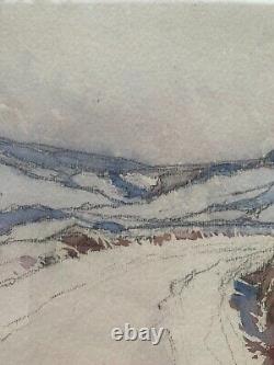 Auguste César B. DROUOT (1881-1955) Paysage sous la neige situé Jura Hiver LYON