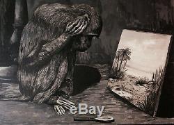 Auguste JOUVE Paul dessin tableau animalier symboliste singe Montmartre art déco