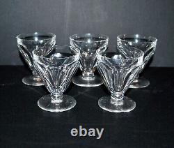 BACCARAT Lot 5 verres à liqueur TALLEYRAND cristal côte plate ART DECO signé H6