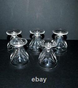 BACCARAT Lot 5 verres à liqueur TALLEYRAND cristal côte plate ART DECO signé H6