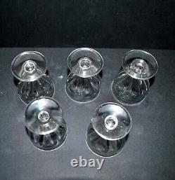 BACCARAT Lot 5 verres à liqueur TALLEYRAND cristal côte plate ART DECO signé H6