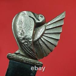 Beau Coupe Papier Ouvre Lettre Bronze Dore Oiseau Art Deco Signe C. Rigaud 1930