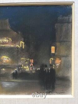 Beau Dessin Henri Ottmann Paris Pigalle Nuit 1900 Pastel Signé Cabaret Lautrec