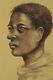 Beau Tableau Ancien Portrait De Jeune Homme Malgache Art Déco Signé Madagascar