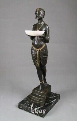 Bronze 50cm Pierre Le Faguays Odalisque à la coupe Art Déco/Art Nouveau