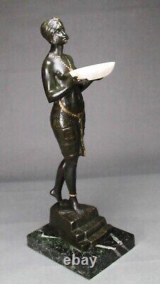 Bronze 50cm Pierre Le Faguays Odalisque à la coupe Art Déco/Art Nouveau