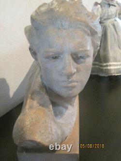 Buste De Jean Mermoz Tres Rare. Terre Cuite. Art Deco Annee 30 Signe Gibert
