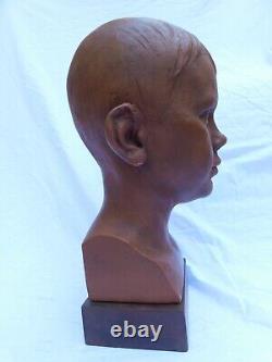 Buste Enfant Annees 30 Signe Barbieri Musee Grevin / Art Deco