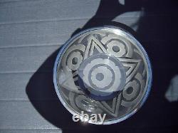 COUPE en verre ART DECO, cerclée metal argenté, signée RAMUS