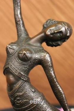 Chiparus Danseuse Élégant Bronze Sculpture Signée Arabesque Art Statue Deco T