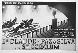 Circa 1935 rare Lampe Signée Claude Lumiere Paz & Silva dlg Perzel Art Déco