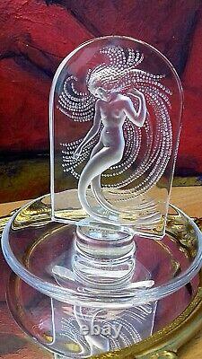 Coupelle baguier signée Lalique ondine en cristal Style Art Déco Rare