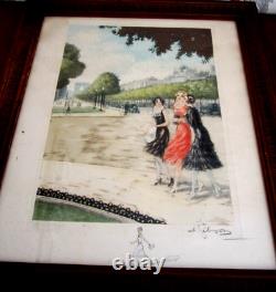 ESTAMPE originale CHARLES DANA GIBSON 1930 épreuve d'artiste 1/6 Art Déco cadre