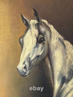 Ecole française XXème J. Roujol Huile sur toile Cheval 1920/1930