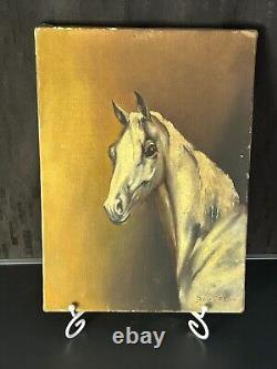 Ecole française XXème J. Roujol Huile sur toile Cheval 1920/1930