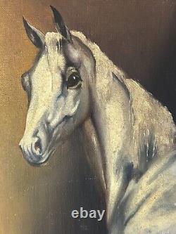 Ecole française XXème J. Roujol Huile sur toile Cheval 1920/1930