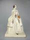 Elegante Figurine Statue Femme Art Deco Ceramique Craquelee Signe Baucour