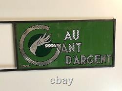 Enseigne de magasin Art-Déco, verre églomisé, signée NAGY, 1937, Décoration Loft