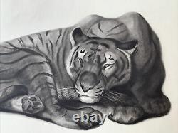 Georges Lucien GUYOT Gravure Art Deco Tigre Panthere Tiger Esprit Paul Jouve