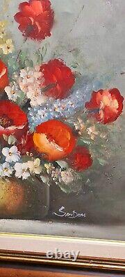 Grand tableau floral d'Edmond Sanders