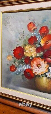 Grand tableau floral d'Edmond Sanders